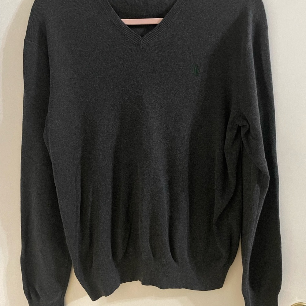 Men’s Polo Ralph Lauren Dark Gray V-Neck Sweater size medium